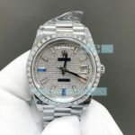 8+ Factory Super Clone Rolex Gain Weight Day-Date 40 Diamond-Paved Dial Watch 
